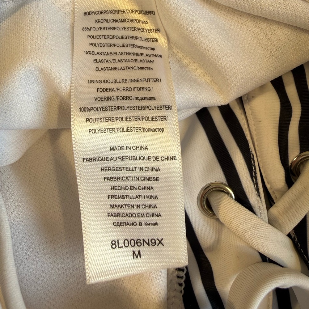 Nautica White with Navy Stripes Mio Laced Front One Piece Swimsuit - Picture 11 of 14